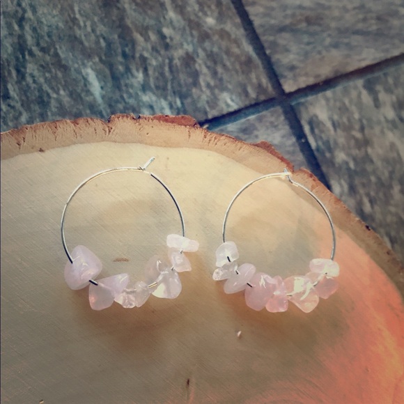 Jewelry - Rose quartz crystal earrings